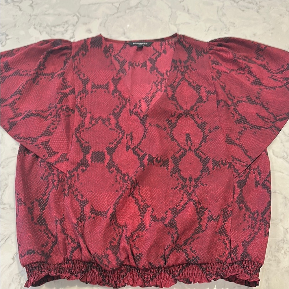 Banana Republic Crimson Snake Print Top